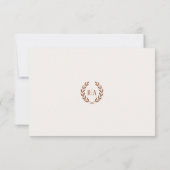 Elégant Monogramme Mariage RSVP crème en terre cui (Dos)