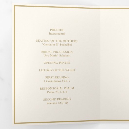 Élégant Monogramme Mariage Tri-Fold Wedding Progra (Intérieur en premier)