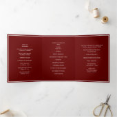 Élégant Monogramme Mariage Tri-Fold Wedding Progra (Intérieur)