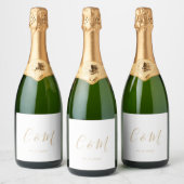 Élégant Monogramme Mariage Vin Étiquette (Bouteilles)
