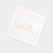 Élégant Monogramme Minimal Mariage Rose Or (Gauche)