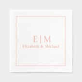 Élégant Monogramme Minimal Mariage Rose Or (Recto)
