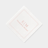 Élégant Monogramme Minimal Mariage Rose Or (Droite)