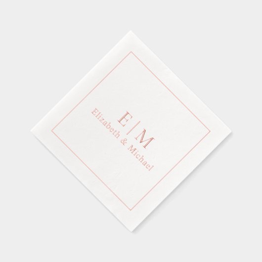 Élégant Monogramme Minimal Mariage Rose Or (Droite)