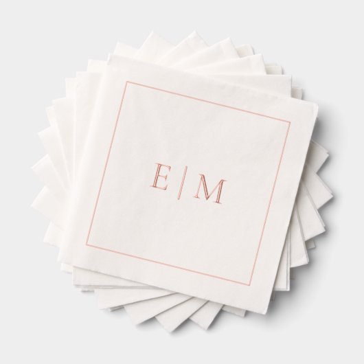 Élégant Monogramme Minimal Mariage Rose Or (Insitu (empilé))