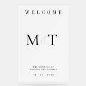 Élégant Monogramme minimaliste Mariage Bienvenue (Recto)
