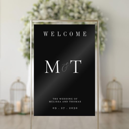 Élégant Monogramme minimaliste Mariage Bienvenue