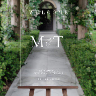 Élégant Monogramme minimaliste Mariage Bienvenue
