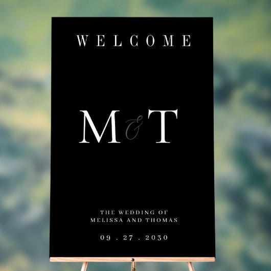 Élégant Monogramme minimaliste Mariage Bienvenue (Neutre)