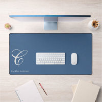 Élégant Monogramme minimaliste moderne, Denim bleu