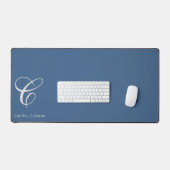 Élégant Monogramme minimaliste moderne, Denim bleu (Clavier et souris)