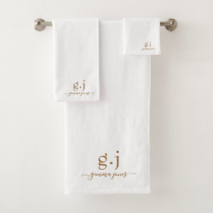Élégant Monogramme minimaliste Or