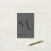 Élégant Monogramme minimaliste Post-It Notes (Sur un bureau)