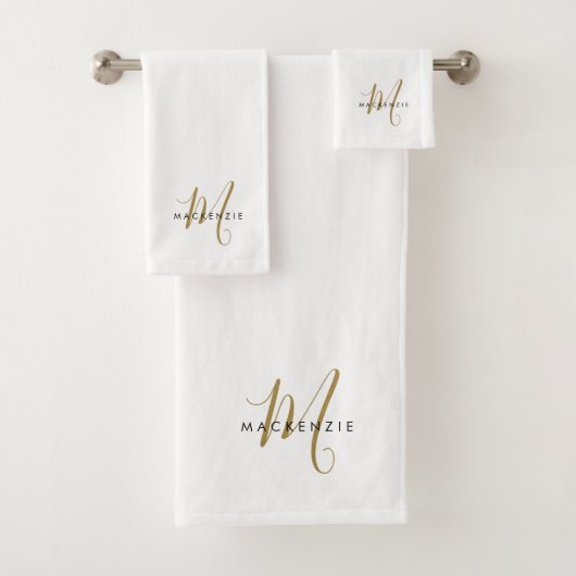 Élégant Monogramme moderne en or blanc (En situation)