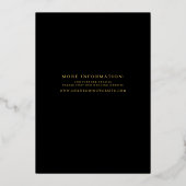 Élégant Monogramme moderne Mariage Foil Invitation (Verso)