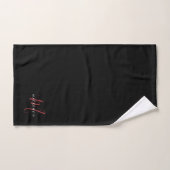 Élégant Monogramme moderne noir rouge (Serviette à main)