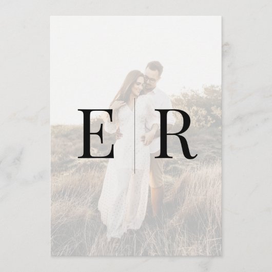 Élégant Monogramme moderne Programme de mariage ph (Devant)