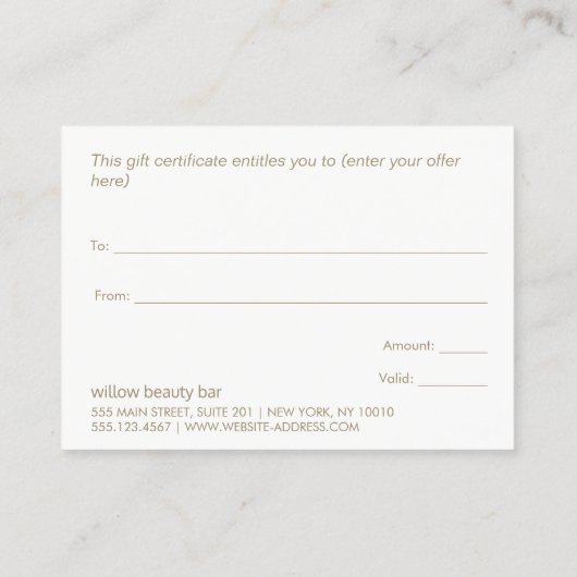 Élégant Monogramme moderne Seashell Certificat cad (Dos)