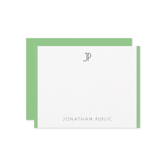 Élégant Monogramme Moderne Simple Modèle tendance (Devant/Arrière en situation)