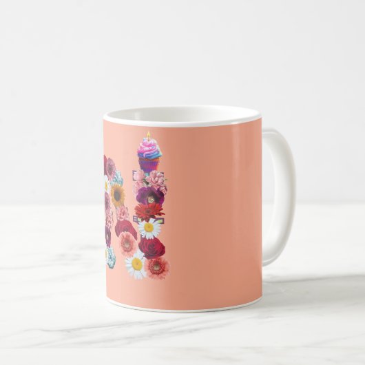 Élégant Monogramme N Mug (Devant droit)