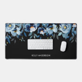 Élégant Monogramme Noir Aquarelle floral (Clavier et souris)