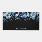 Élégant Monogramme Noir Aquarelle floral (Recto)