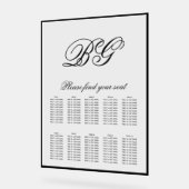 Élégant Monogramme noir blanc Mariage Carte de siè (Angle)