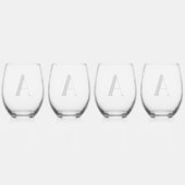 Élégant Monogramme noir Ensemble initial de verre  (Dos)