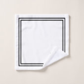 Élégant Monogramme noir et blanc (Gant de toilette)
