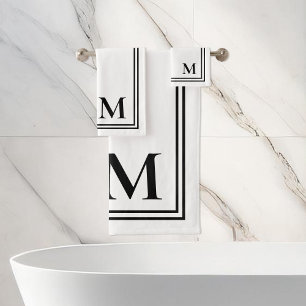 Élégant Monogramme noir et blanc