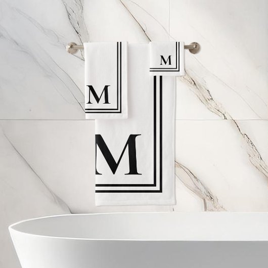 Élégant Monogramme noir et blanc