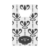 Élégant Monogramme noir et blanc damassé (Devant)