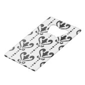 Élégant Monogramme noir et blanc damassé (Dos Angle)