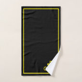 Élégant monogramme noir et jaune (Serviette à main)