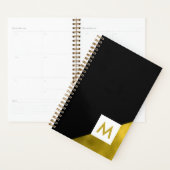 Élégant Monogramme noir et or (Devant avec enveloppe)