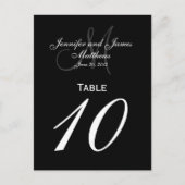 Élégant Monogramme Numéro de Mariage Cartes de tab (Devant)