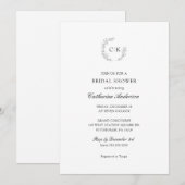 Élégant Monogramme Nuptiale Douche Invitation (Devant / Derrière)
