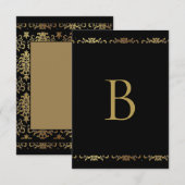 Élégant Monogramme or Damask Merci (Devant / Derrière)