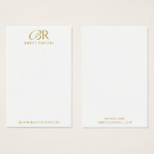 Élégant Monogramme Or Elevage Carte d'affichage (Devant & derrière)