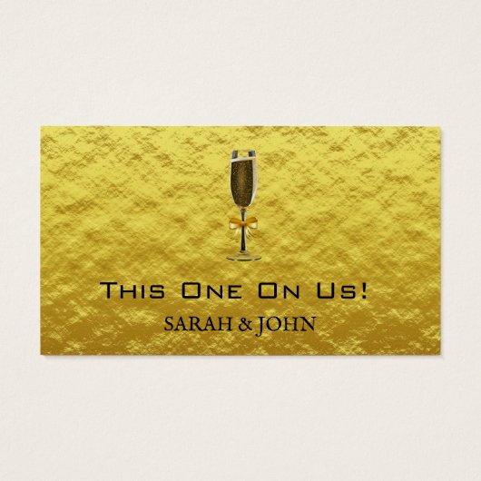 Élégant Monogramme Or Mariage Billet de boisson gr (Dos)