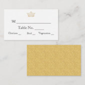 Elégant Monogramme Or Mariage Cartes de Place (Devant / Derrière)