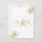 Elégant Monogramme Or Mariage RSVP (Dos)
