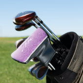 elegant monogramme paarse glitter golfheadcover (Insitu)