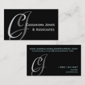 Élégant Monogramme personnalisable Carte de visite (Devant / Derrière)