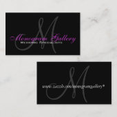 Élégant Monogramme Personnalisable Carte de visite (Devant / Derrière)