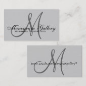 Élégant Monogramme Personnalisable Carte de visite (Devant / Derrière)