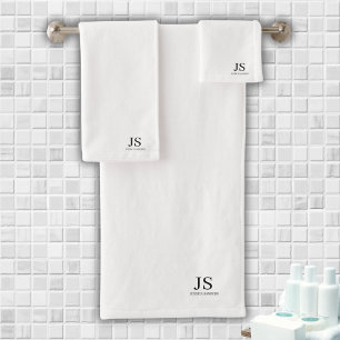 Élégant Monogramme Personnalisé Blanc