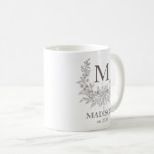Élégant Monogramme Personnalisé Café Mug (Devant droit)