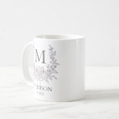 Élégant Monogramme Personnalisé Café Mug (Devant gauche)