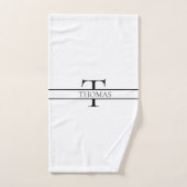 Élégant Monogramme Personnalisé Nom Personnalisé (Serviette à main)
